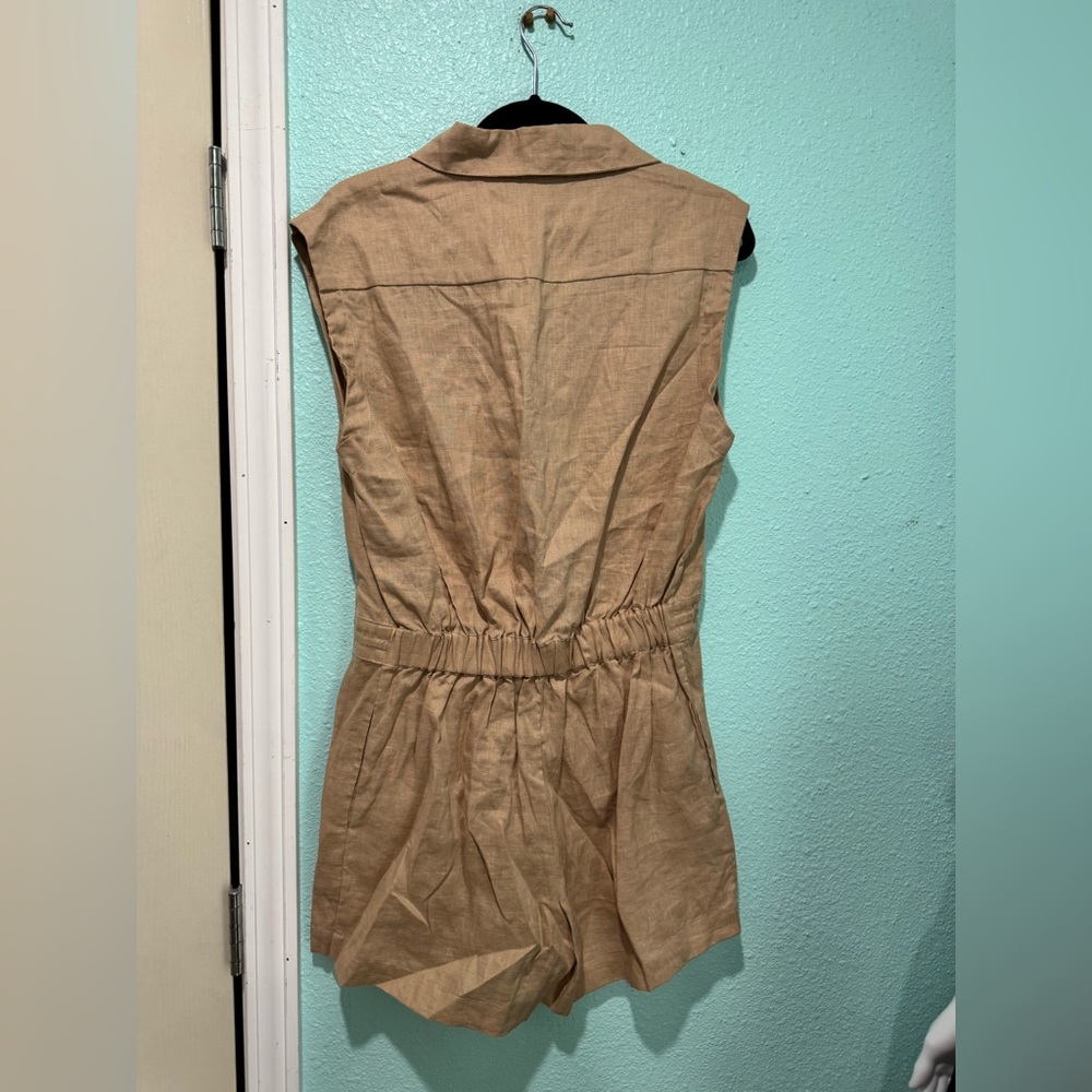 S/W/F Sleeveless Drawstring Romper in Mojave Desert - Picture 5 of 6